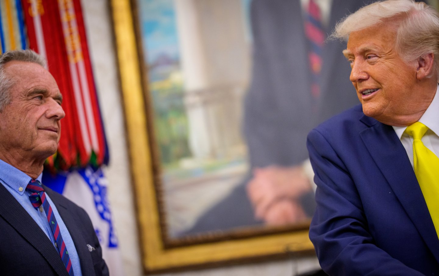 Donald Trump and Robert F. Kennedy Jr. in the Oval Office on April 18, 2025.